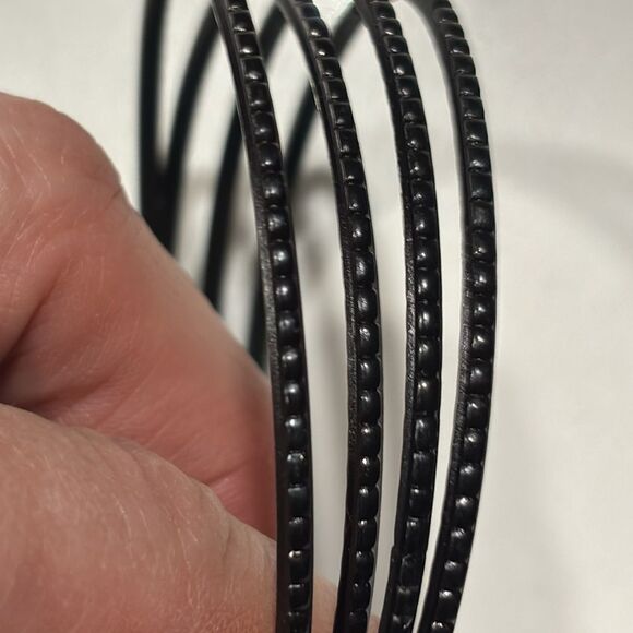 Vintage Y2K Black Bangle Bracelets Set of 4 - Picture 6 of 7